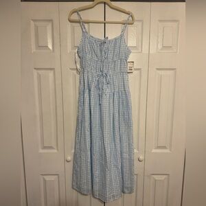 NWT Blue and white checkered dress